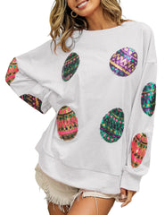 Sequined Knitted Sweater Long Sleeve Women's Clothing