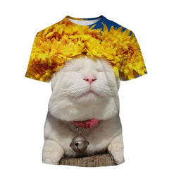 Funny Cute Cat Pattern Men's T-shirt 3D Animal Print