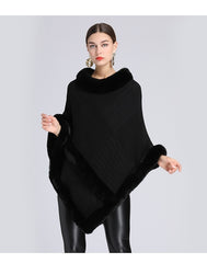 Imitation Rex Rabbit Fur Collar Cape And Shawl