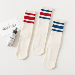 Men's Striped Mid-calf Length Sports Cotton Socks