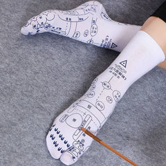 Hole Socks Cotton Sweat-absorbent Mid-calf Length Same Style