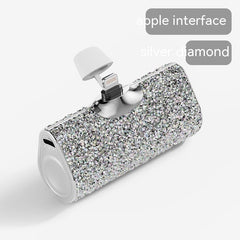 Diamond Pocket Capsule Emergency Power Bank Diamond-embedded Mini Lipstick Small Portable Power Source