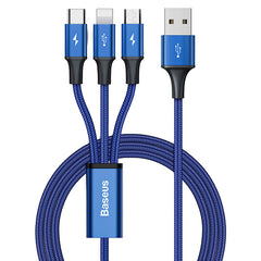 Rapid Series 3 In 1 Cable  For IP Plus Micro Plus Type C Dark Blue