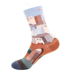 Renaissance Men And Women Mid-calf Spring And Autumn Cotton Sock