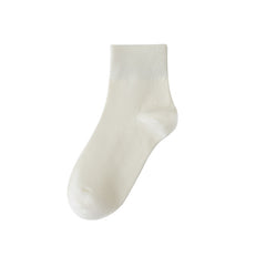 Women's Spring And Summer Cotton Socks Solidcolor Mid-calf Length