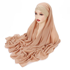 New Convenient Closed-toe Scarf Four Seasons Universal Plain Chiffon