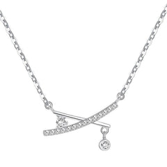 Women's Sterling Silver Cross Zircon Necklace