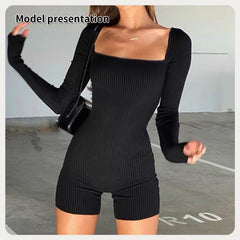 Women's Fashion Simple Solid Color Bodysuit