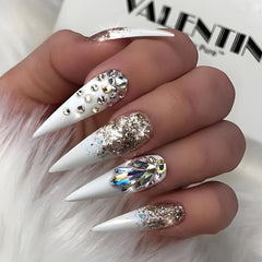 European And American Wear Nail Light Luxury Aurora Diamond