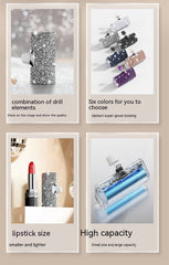 Diamond Pocket Capsule Emergency Power Bank Diamond-embedded Mini Lipstick Small Portable Power Source