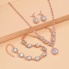 Fashionable Golden Rose Gold Three-piece Set