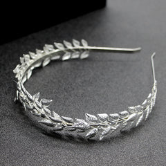 Bridal Golden Leaf Headband Alloy Crown Hair Accessories