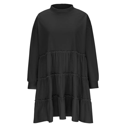 Women's Stitching Loose-fitting Pleated Sweater Dress