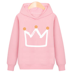 Crown hooded plus velvet sweatshirt