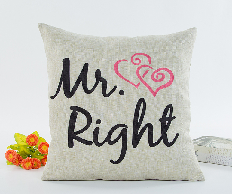 Linen valentine couple hugging pillowcase