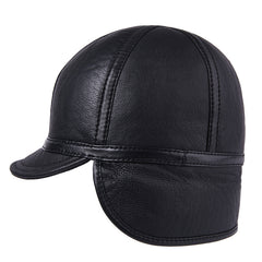 Casual Leather Men's Winter Sheepskin Velvet Thermal Outdoor Hat