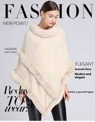 Imitation Rex Rabbit Fur Collar Cape And Shawl