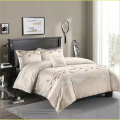 Three-piece Simple Plain Black Printing Bedding Set