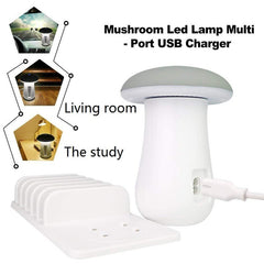 2 In 1 Multifunction Mushroom Lamp LED Lamp Holder USB Charger Home Office Supplies