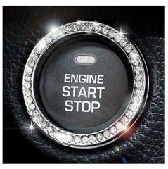 Car Interior Decoration Stickers Car Ignition Start Decoration Ring Diamond