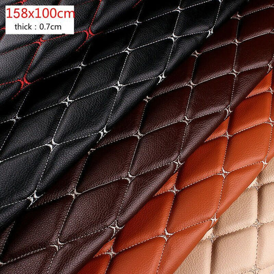 Embroidered Leather Fabric Car Mat Leather