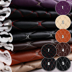 Embroidered Leather Fabric Car Mat Leather