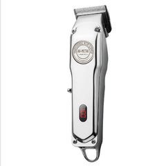 Retro Full Metal Body Electric Hair Clipper, Hair Salon Men'S Special Engraving Push White Shaved Hair Clipper