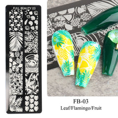 Nail Tool Steel Plate Transfer Template Lover Love Natural Flowers Ocean Pattern