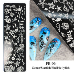 Nail Tool Steel Plate Transfer Template Lover Love Natural Flowers Ocean Pattern