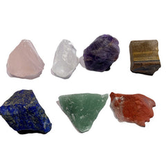 Wholesale Amazon Cross-border Seven Chakra Natural Crystal Rough Stone Ornament Seven Color Healing Stone Yoga Meditation Energy Stone