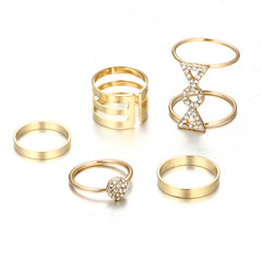 Creative Glossy Simple Personality Golden Diamond Circle Ring Ring