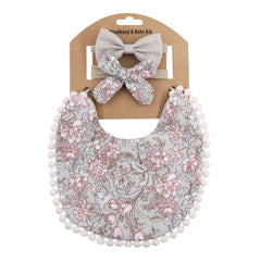 Linen Cotton Solid Color Printing Children Double-Sided Bib Bib Baby Saliva Pocket