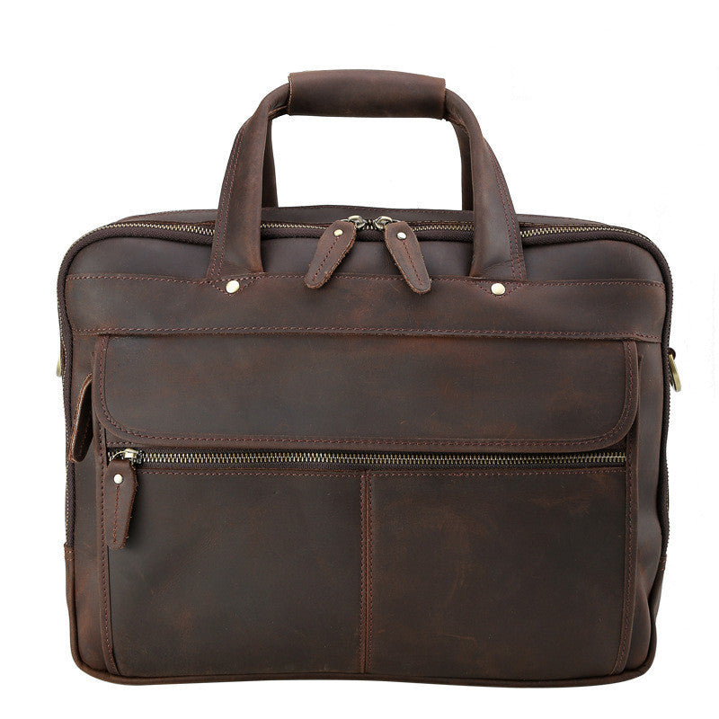 16 Inch Computer Bag Top Layer Cowhide Business Briefcase Men's Handbag