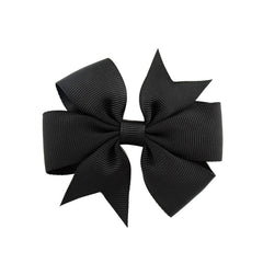 V-Shaped Ribbed Ribbon Hairpin Solid Color Bow Hairpin Children'S Headdress