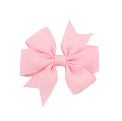 V-Shaped Ribbed Ribbon Hairpin Solid Color Bow Hairpin Children'S Headdress