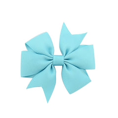 V-Shaped Ribbed Ribbon Hairpin Solid Color Bow Hairpin Children'S Headdress