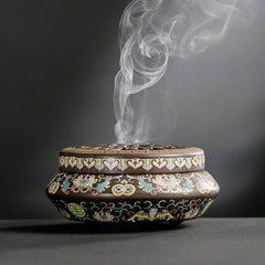 Ceramic Cloisonne Incense Burner, Backward Incense Burner, Incense Channel Enamel