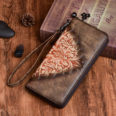 Long Retro Casual Leather Clutch Bag For Women