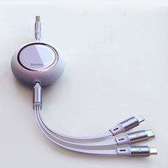 Compatible with Apple , Mobile Phone Car Charging Cable Retractable Mobile Phone Multi-head Multi-function Universal Line