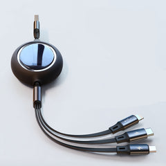 Compatible with Apple , Mobile Phone Car Charging Cable Retractable Mobile Phone Multi-head Multi-function Universal Line