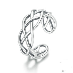 Bamoer Genuine 925 Sterling Silver Woven Texture Ring