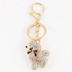 Water Diamond Zodiac Little Dog Car Keychain Female Han