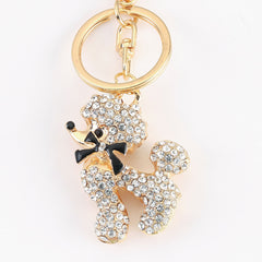 Water Diamond Zodiac Little Dog Car Keychain Female Han