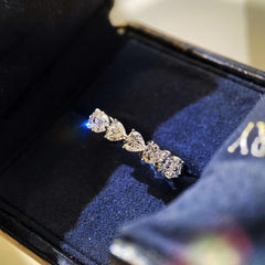 Heart-shaped Diamond Row Diamond Ring Fashion Love