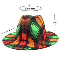 Men's And Women's Double-sided Color Matching Woolen Fedora Hat