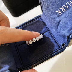 Heart-shaped Diamond Row Diamond Ring Fashion Love