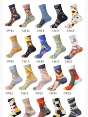 Renaissance Men And Women Mid-calf Spring And Autumn Cotton Sock