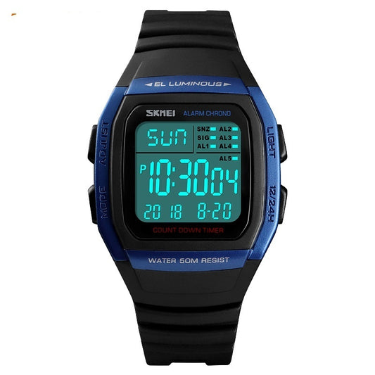 Electronic Watch Square Sports Double Time Multifunctional Watch Factory