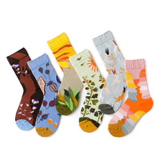 Artistic Women's Socks Jacquard Street Sesh Retro