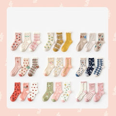 Cartoon Mid Tube Trendy Cotton Women's Socks